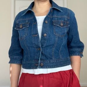 Ann Taylor loft cropped Jean jacket
